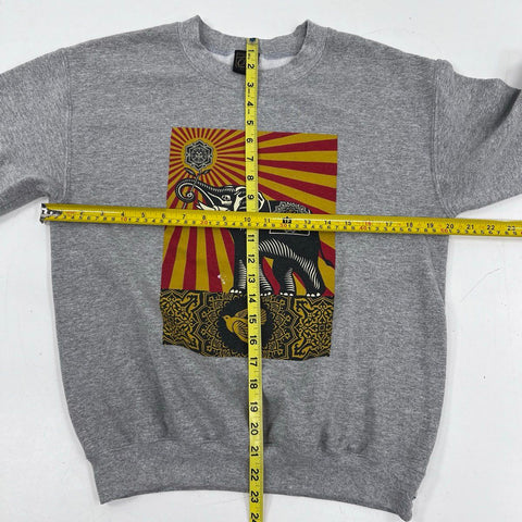 Obey Unisex Sweatshirt T-Shirt Lot of 4 Graphic Crewneck Pink Gray Maroon Sz S M