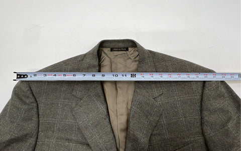 Pal Zileri Men's Gray Windowpane Blazer Made in Italy Sz 48