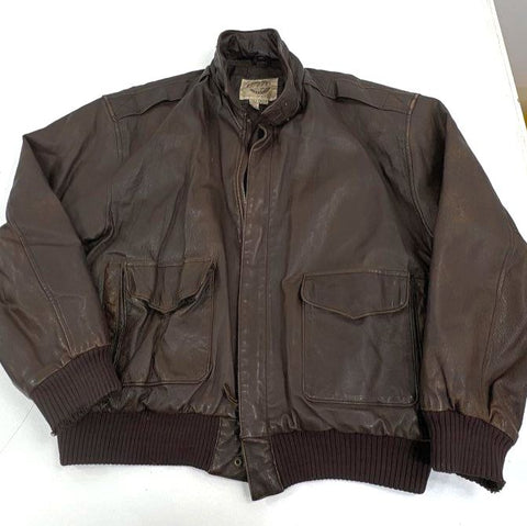 Vintage 90s G-III Global Identity Brown Leather Bomber Aviator Jacket Men's S