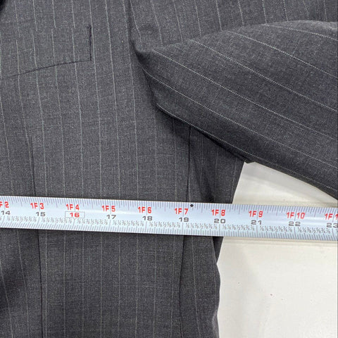 Vintage Y2K Lauren Ralph Lauren Men's Wool Suit Jacket Charcoal Pinstripe 44R