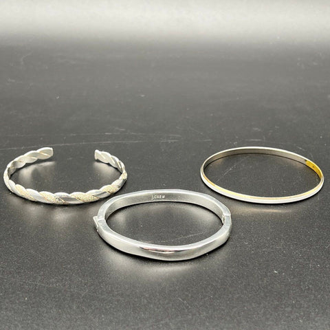 Silver Tone Bracelet Jewelry Lot of 13 J. Crew Bangle Cuff Stretch Rhinestone