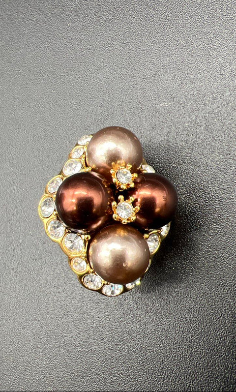 Vintage Joan Rivers Signed Faux Pearl Necklace & Earring Set Gold Tone Lot of 3