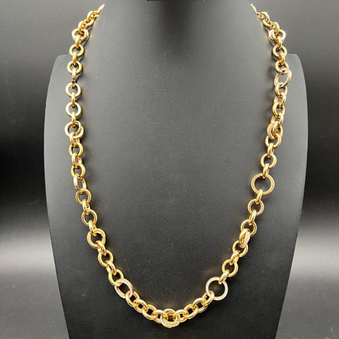 Michael Kors Gold-Tone Pave Crystal Chunky Link Toggle Necklace 26"