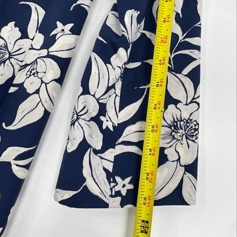 Tyler Boe Women's Topper Jacket Navy Blue Floral Silk Blend Open Front Sz 4