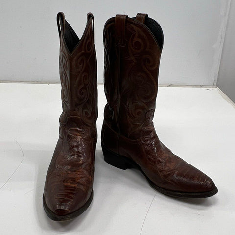 Dan Post DP2668 Brown Ostrich Leg Western Cowboy Boots Men's Size 11.5 D