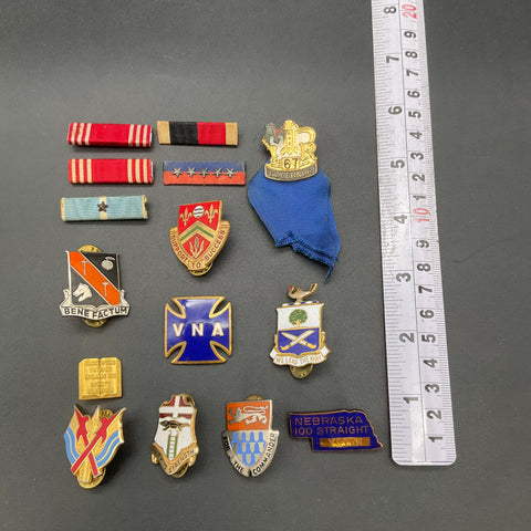 Vintage Pin Badge Lot US Army Military DUI Achievement 15 Pieces Mixed