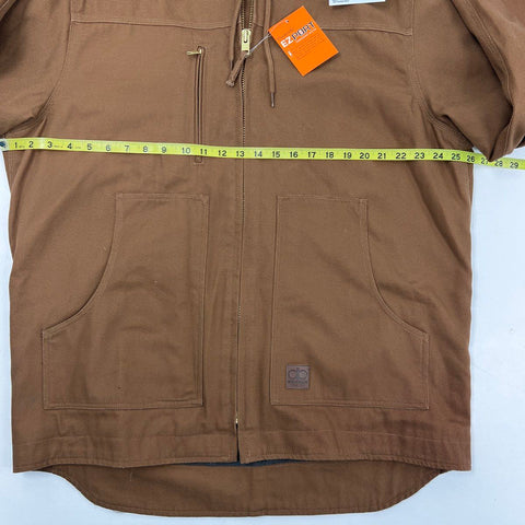 Dunbrooke Men's Trailblazer Hooded Work Jacket Washed Bark Brown NWT Sz L