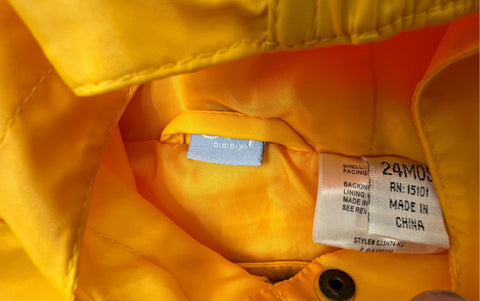 Disney Baby Winnie the Pooh Toddler Yellow Hooded Rain Jacket Snaps Sz 24M