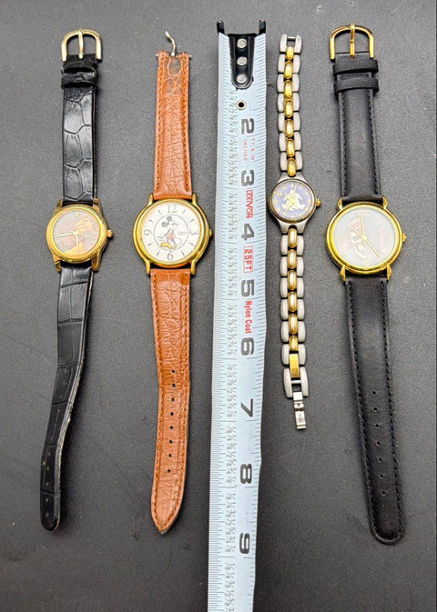 Lorus Disney Watch Lot 4 Mickey Mouse Lion King Winnie Pooh Pirates of Caribbean