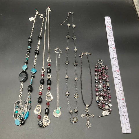 Lia Sophia Fashion Jewelry Lot of 6 Beaded Necklaces Multi-Strand Bracelet