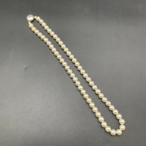 Vintage Costume Jewelry Lot Faux Pearl Necklaces Rhinestone Accents Mid-Century