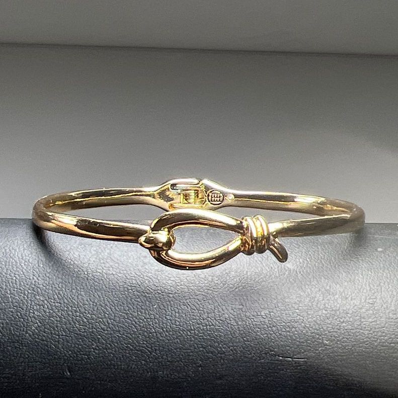 Knotted Gold Tone Bracelet Marked