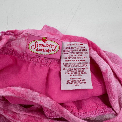 Strawberry Shortcake Girls Pink Tie Dye Embroidered Strappy Sundress Sz 18M
