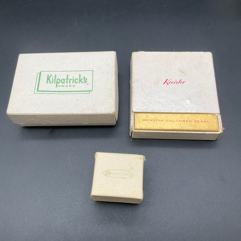 Vintage Jewelry Box Lot of 8 Ring Pendant Cases Leather Plastic Kreisler French