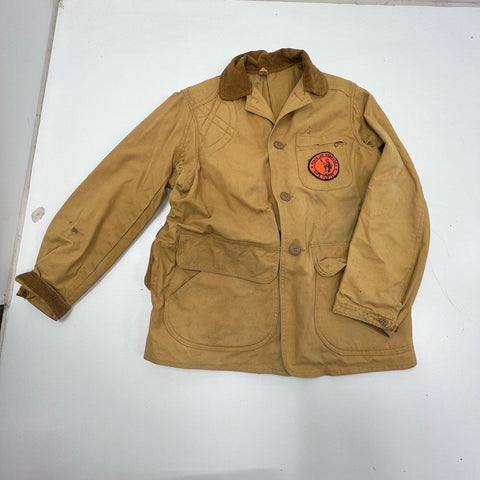 Vintage 50s JC Higgins Tan Duck Canvas Hunting Field Jacket Coat Men's