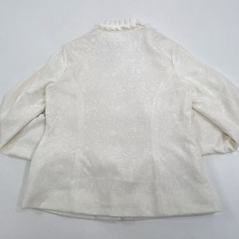 Chico's Cord Bouquet Carella Jacket Antique Ivory Ruffle Trim Women's 0 S NWT