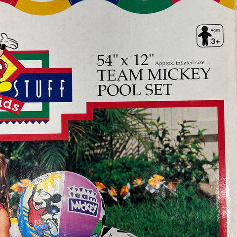 IOB Vintage Disney Blow Up Kids Pool Team Mickey 54"x12" POOL ONLY - USED