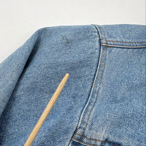 Vintage 90s Dallas Cowboys Pro Elite Denim Jacket Leather Collar Sz XL