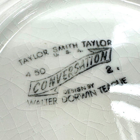 Taylor Smith Taylor Conversation Pink Rose Dinnerware 20pc Set Plates Bowls MCM