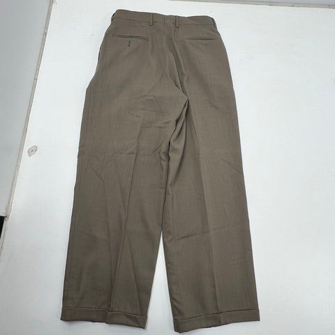 Vintage 90s Joseph Abboud Men's 2-Piece Suit Taupe Wool Double Breasted 41 32x28