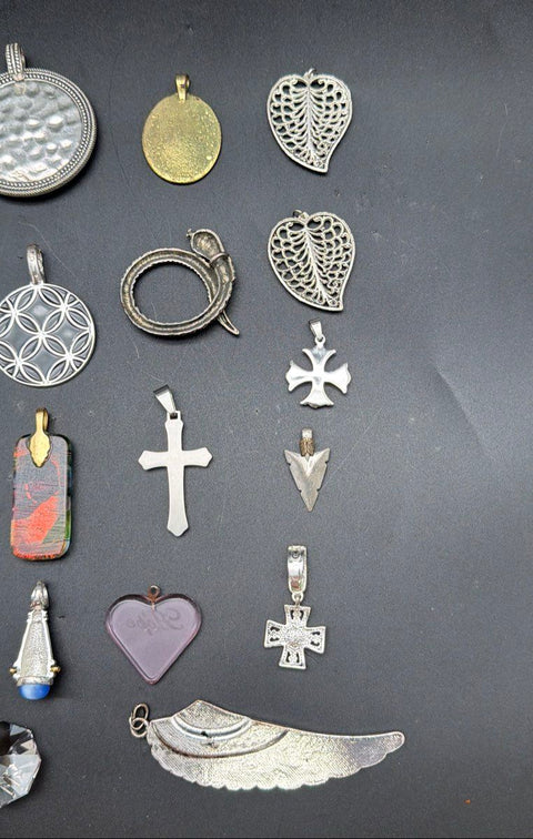 Costume Jewelry Pendant Lot 31pc Vintage to Modern Includes Lia Sophia & Owl