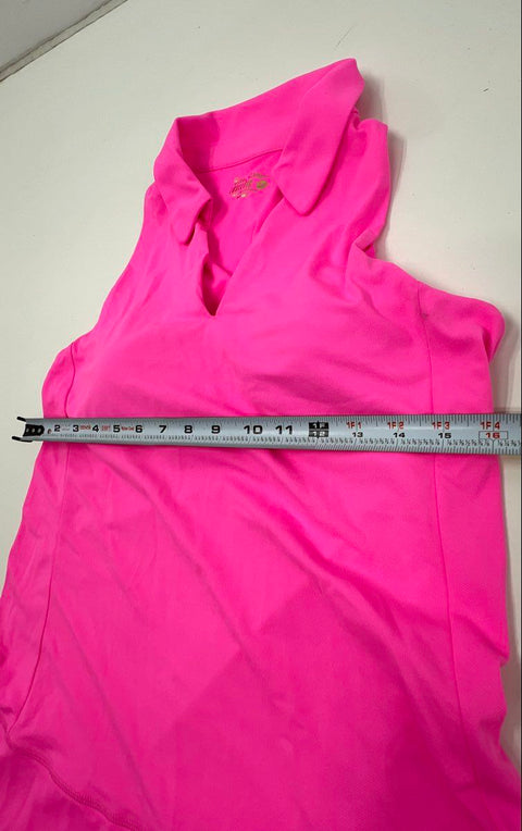 Lilly Pulitzer Women's Lot 3 Pink Lime Green Polo Dresses Sleeveless Top Golf