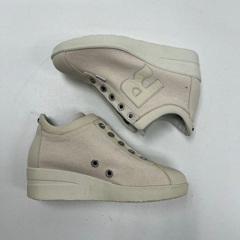 Rucoline Agile Jackie 226A GlitterNet Argento Cream High Top Sneaker Size 7