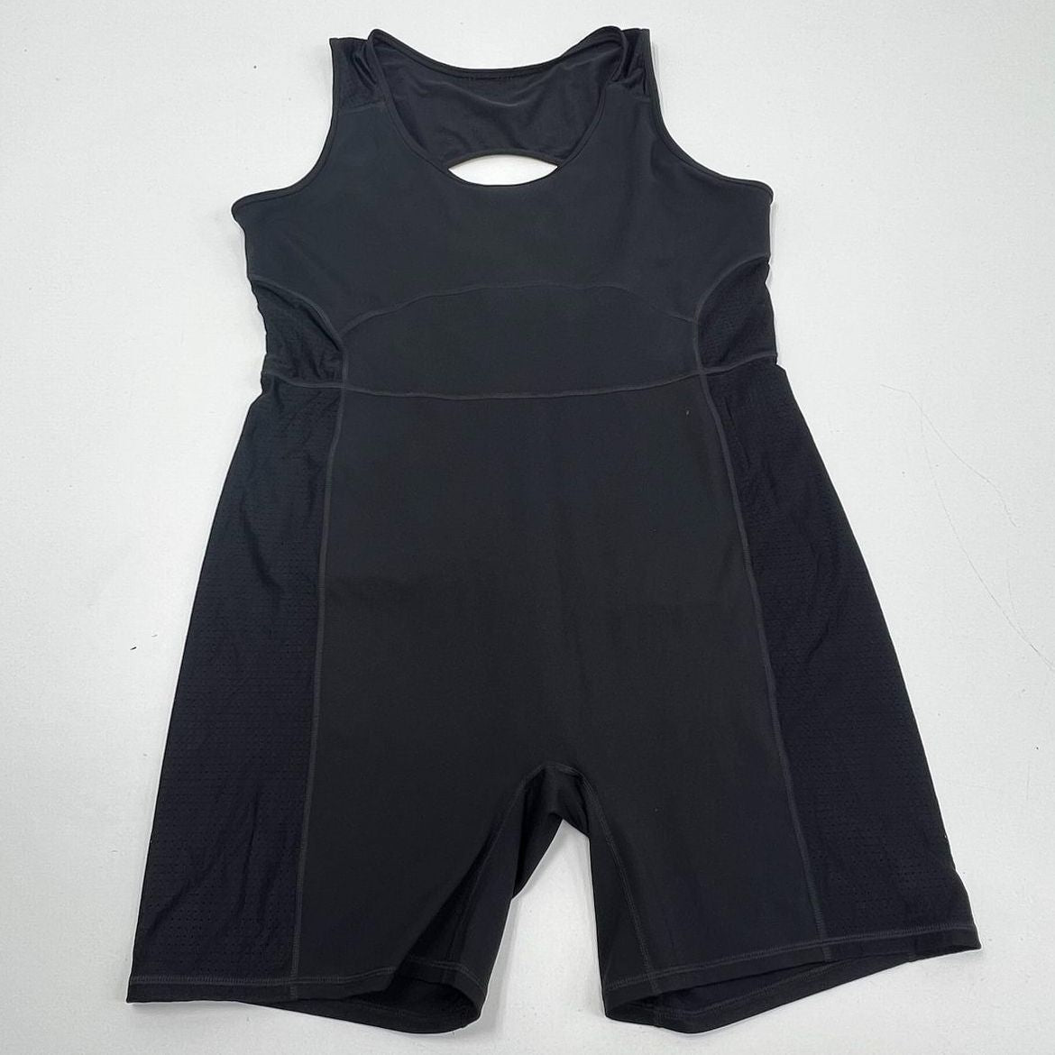 Fabletics Black NWT Motion365+ Open Back Athletic Onesie Romper Women's 4X
