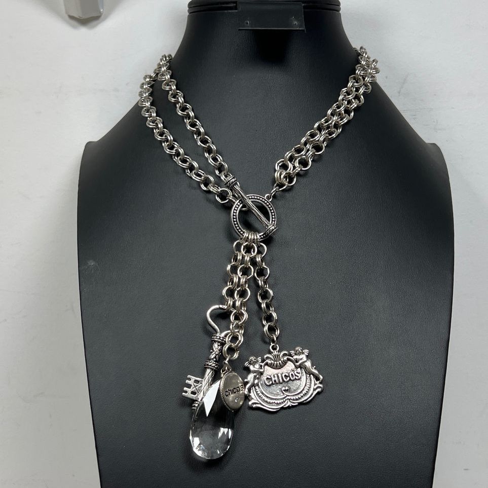 Chico's 35th Years Bold Anniversary Collection Silver Tone Necklace