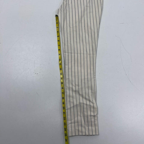 Rag & Bone Women's Pinstripe Slim Ankle Pants White Black Sz 0