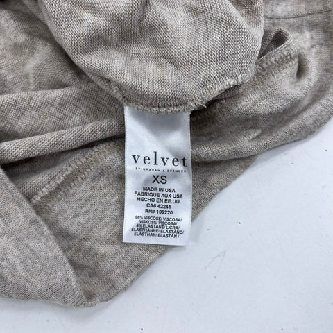 Velvet by Graham & Spencer Women's Heather Beige Boat Neck Dolman Top Sz XS