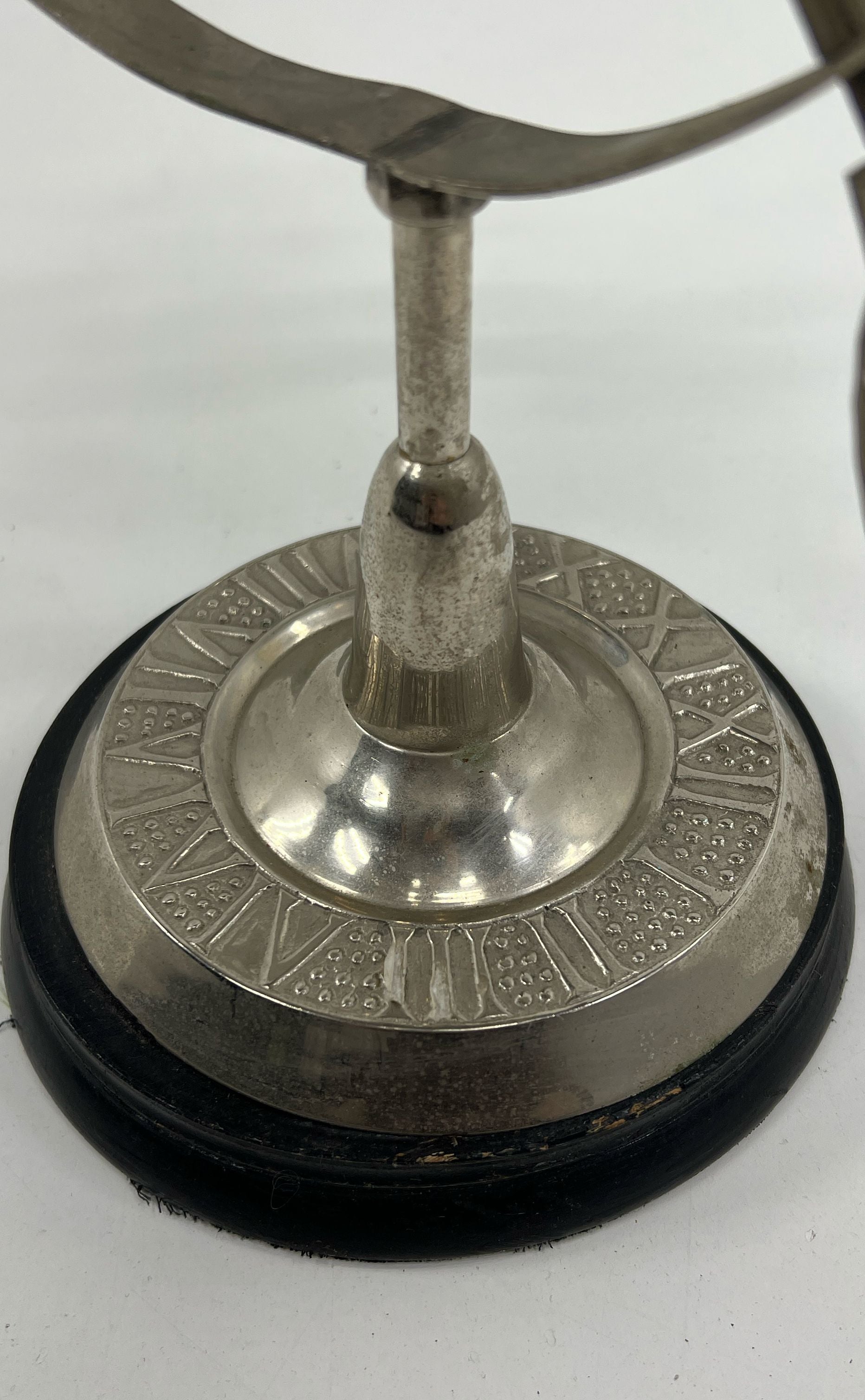 VTG Silver Tone Metal Armillary Sphere Sun Dial Desk or Table Top Decor Piece