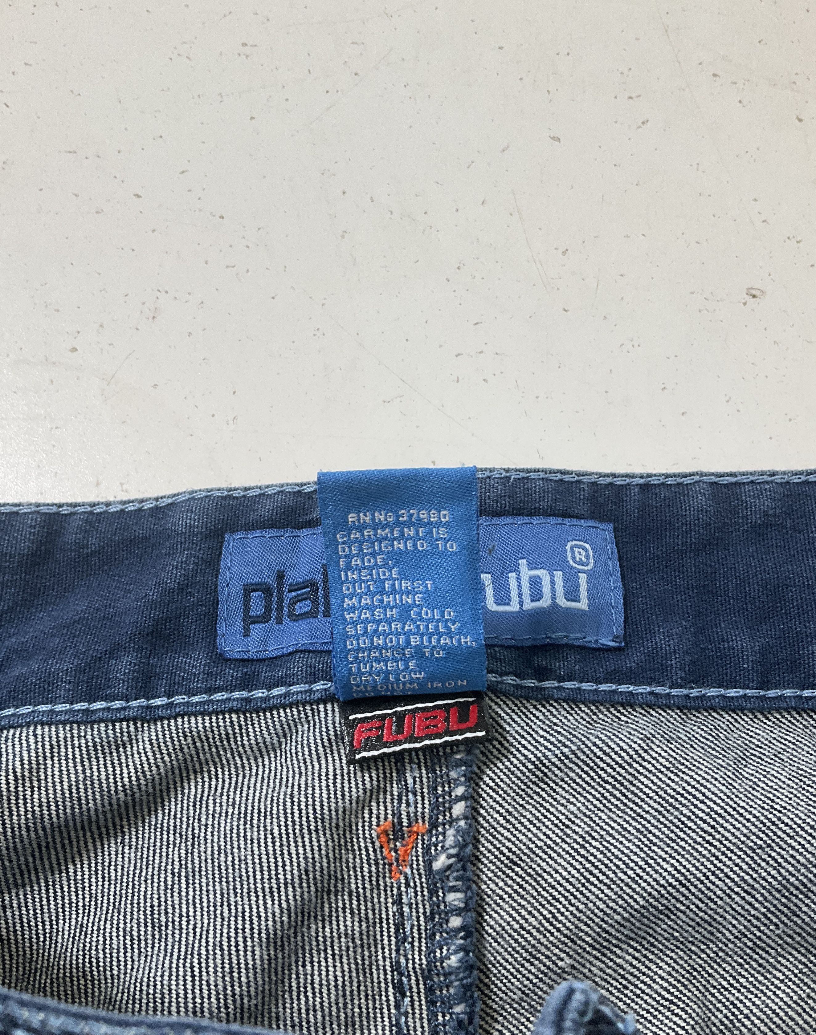 Platinum Fubu Men's Dark & Light Wash Jeans Sz 36x34 Vintage Hip Hop Streetwear