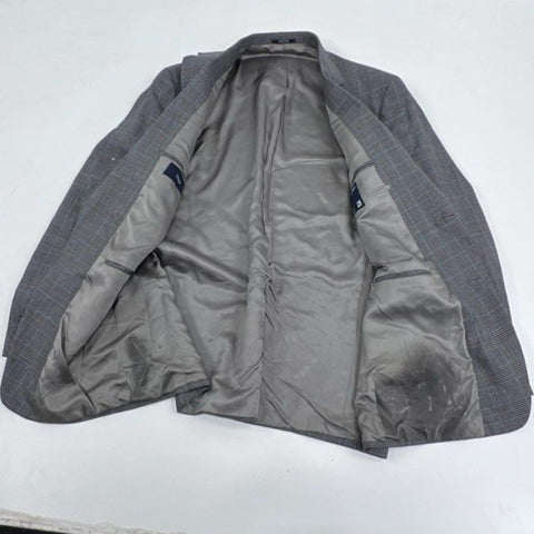 Hart Schaffner Marx Men's Gray Plaid Sport Coat Blazer Two Button Sz 46R