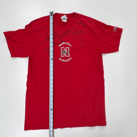 Champion Men's Red Nebraska Huskers Autographed Johnny Rodgers Heisman 72 Sz M