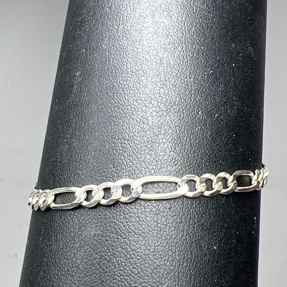 OXE Sterling Silver Figaro Chain Bracelet 4.34g