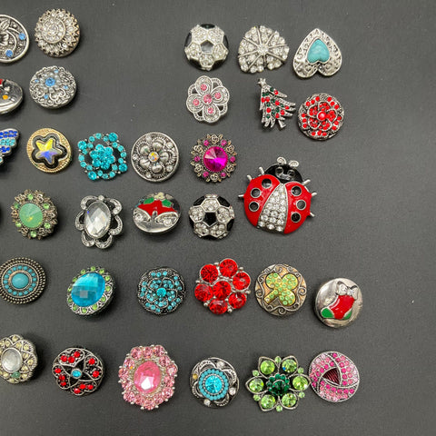 Stretch Ring with 40 Interchangeable Snap Charms Jewelry Lot Watch Ladybug