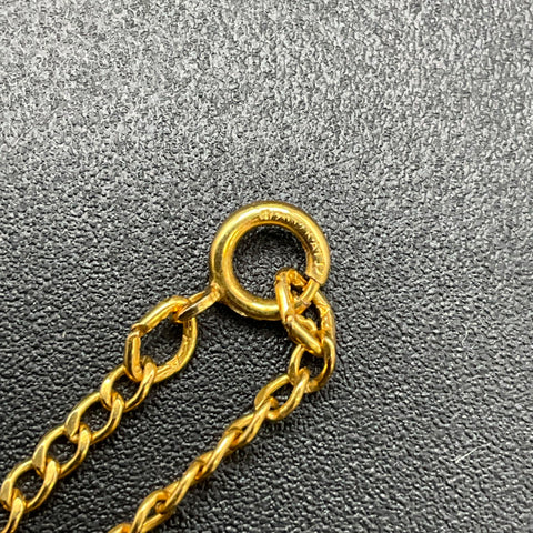 Vintage Japanese Geisha Damascene Pendant on 12K Gold Filled Chain 18"