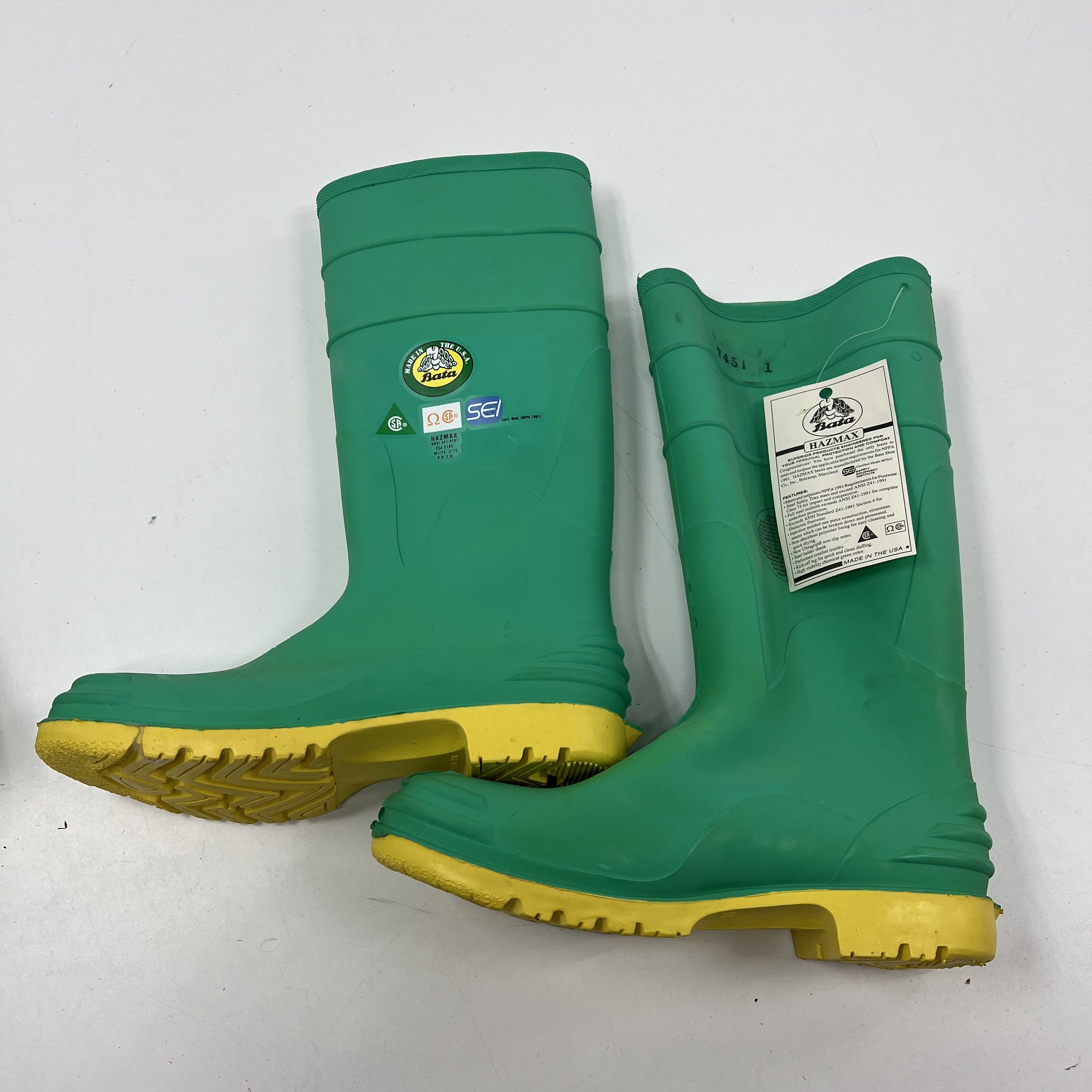 Vintage 90s Bata Men's Hazmax Safety Hazmat Boots Lot 2 Pair Made in USA