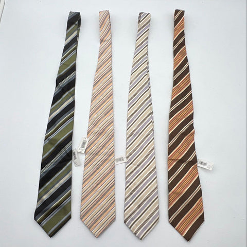 Banana Republic Men's Lot of 4 Striped Silk Linen Blend Neckties NWT