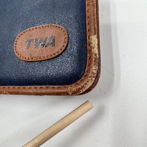Vintage 80s TWA Airlines Amenity Kit Travel Bag Pouch Folio Lot of 2