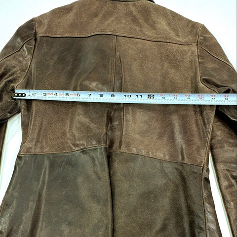 Wilsons Leather Women's Brown Vintage Y2K Button Front Collared Jacket Size M