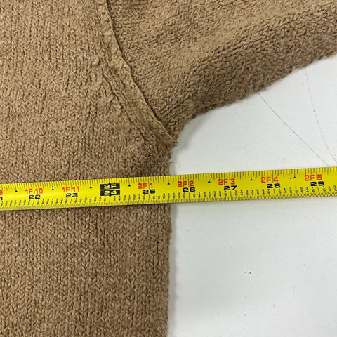 Free People Women's Brookside Sweater Tan Brown V-Neck Oversized Knit Size M