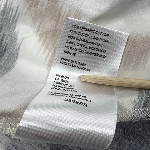 Maeve Ikat Dot Print Puff Sleeve Fit & Flare Organic Cotton Dress Sz S