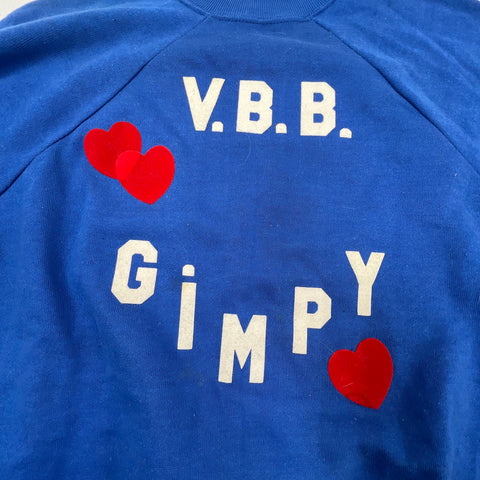 Vintage 80s Folk Art Novelty "Gimpy" 50th Birthday Gag Sweatshirt USA Sz XL