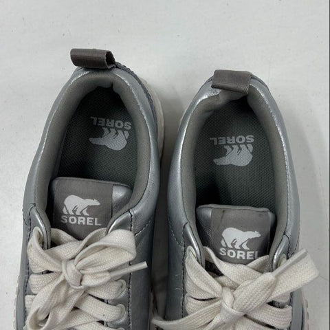 Sorel Out N About III Low Metallic Silver Waterproof Sneaker Women's Size 7