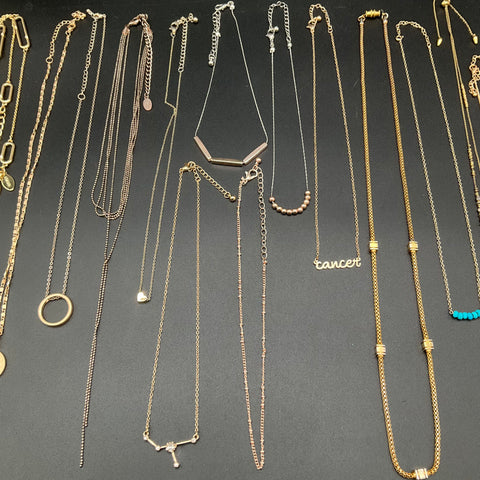 Chico's Stella & Dot Fashion Jewelry Lot of 16 Gold & Silver Tone Necklaces