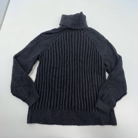 Free People Charcoal Gray Ribbed Texture Turtleneck Sweater Women's S
