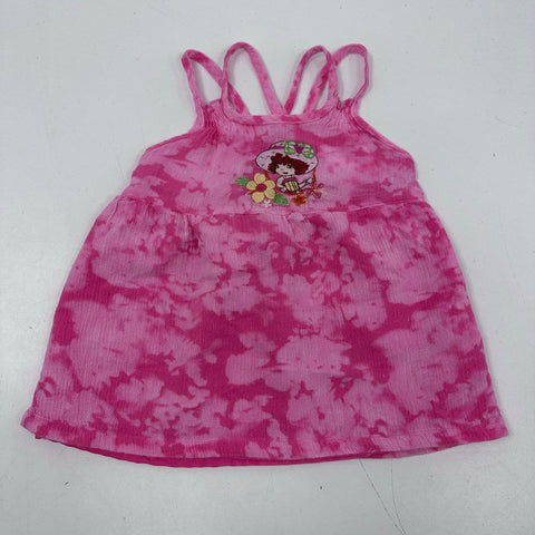 Strawberry Shortcake Girls Pink Tie Dye Embroidered Strappy Sundress Sz 18M