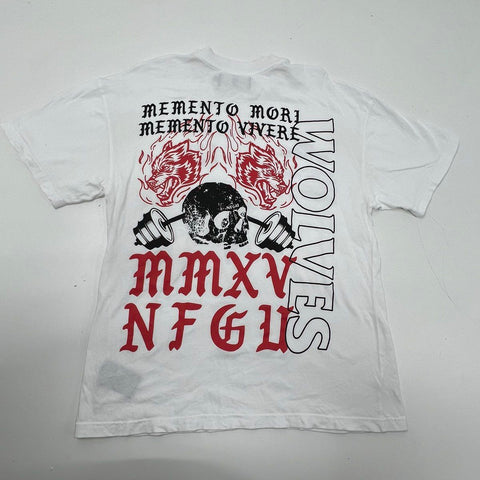 Darc Sport Men's Memento Mori Wolves T-Shirt White NFGU Limited Edition Size M